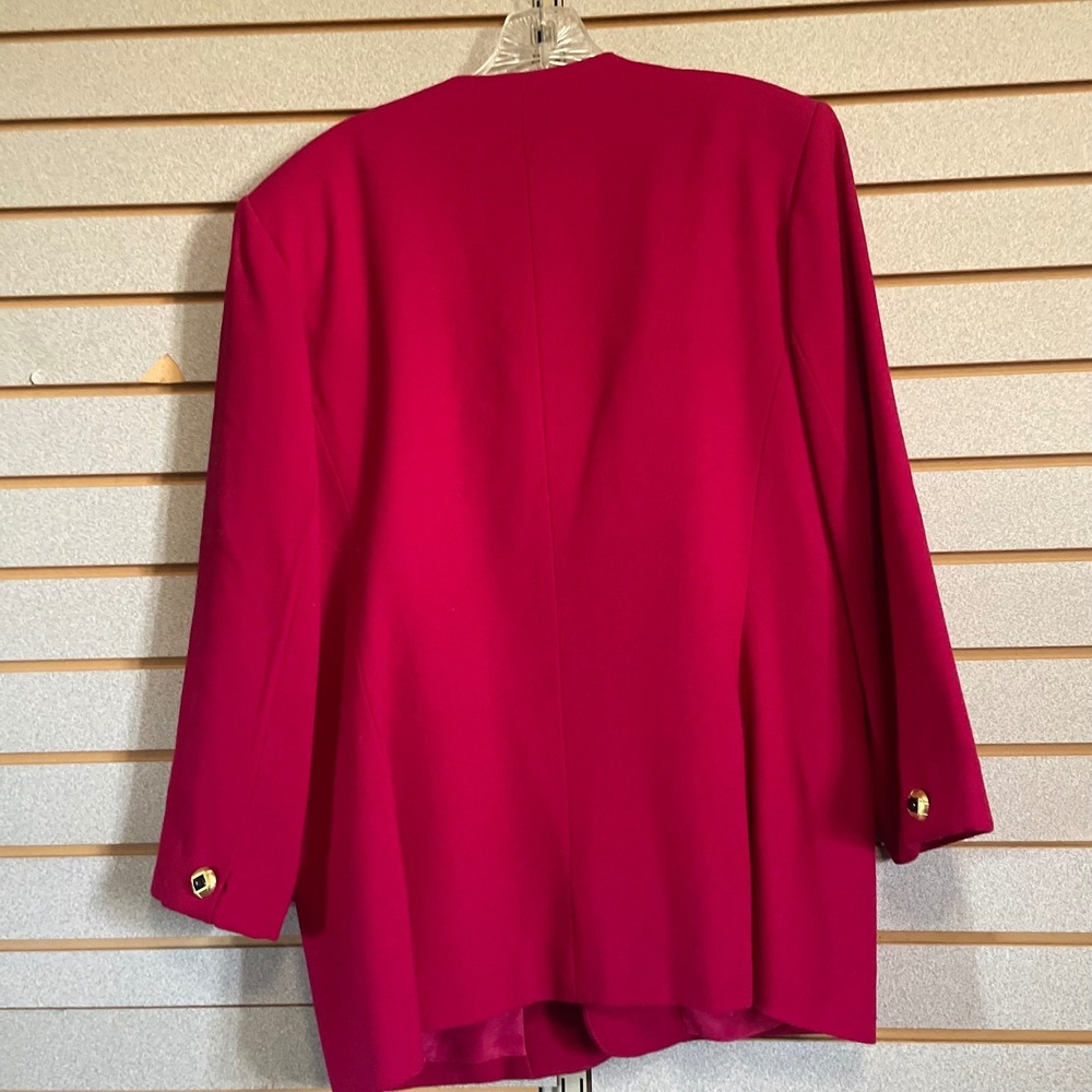 Kasper for‎ ASL Women's Wool Skirt Suit Set Blazer Jacket Size 16 Magenta - Picture 11 of 12